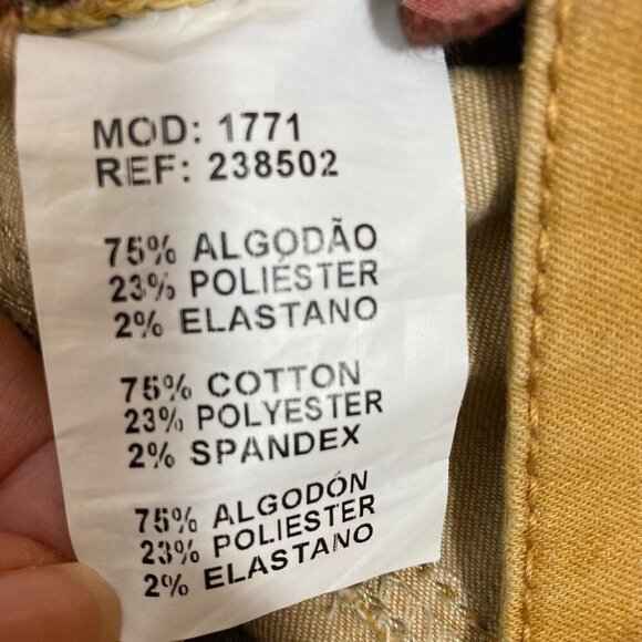 Mens Brazilian Sawary Denim Distressed Slim Jeans Gold 33 - Picture 10 of 10